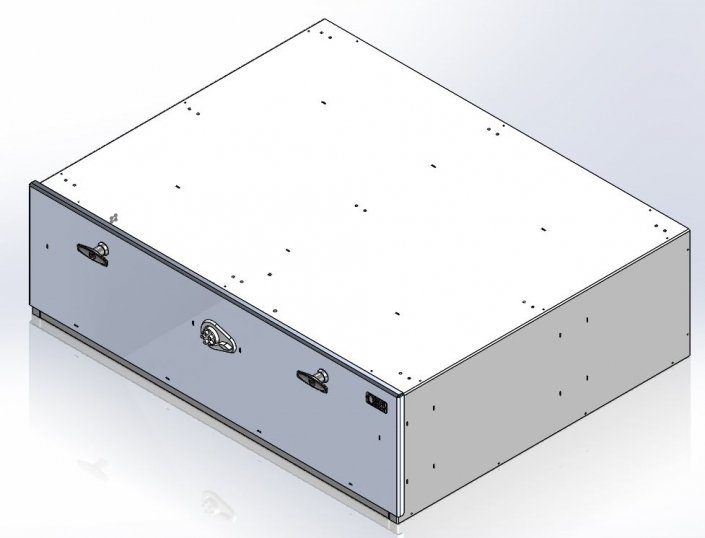 Storage Vault, 40" W x 32" L 12" H Single Drawer with Two Interior