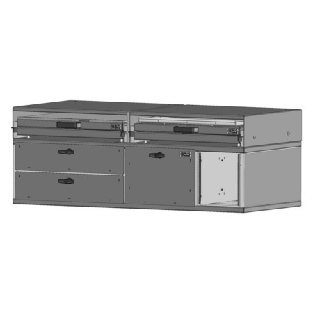 Command Post, 48" W x 22" L x 17" H, Three Drawer Module with Map and Whiteboard