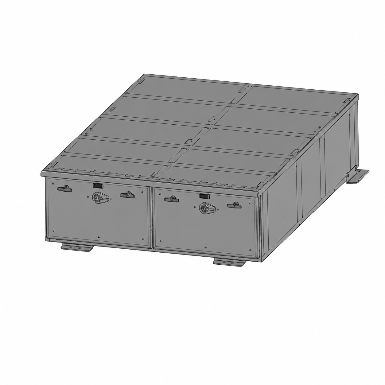 Storage Vault for Trucks -Two (2) Drawer Weather Resistant Box 48″W x 56″ L x 16″H